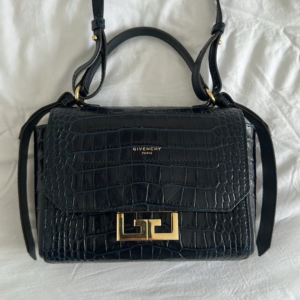 Calfskin Crocodile Embossed Eden Mini Top Handle